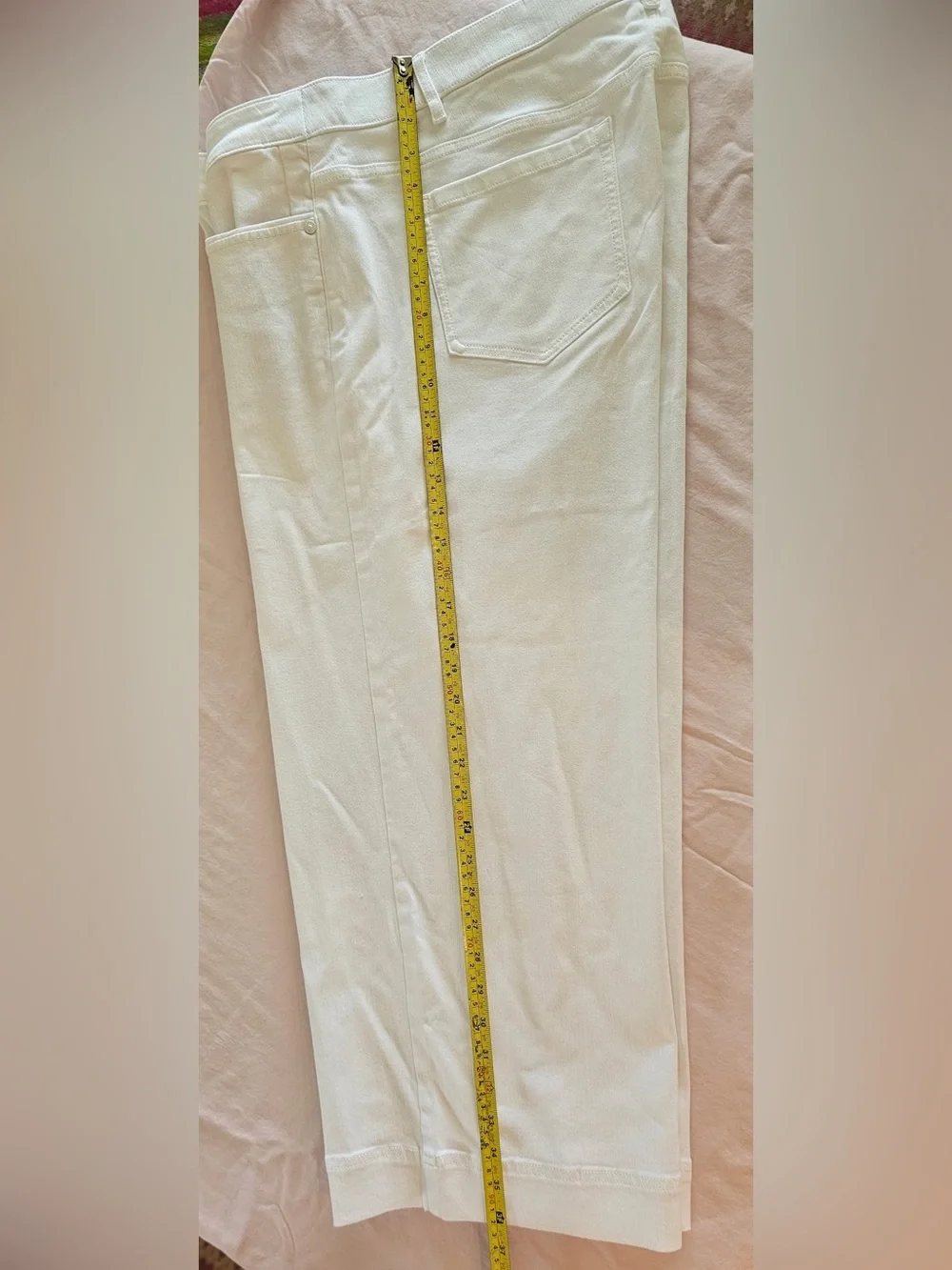 J. Jill White Denim Button-Front Wide Leg Crop